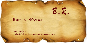 Borik Rózsa névjegykártya